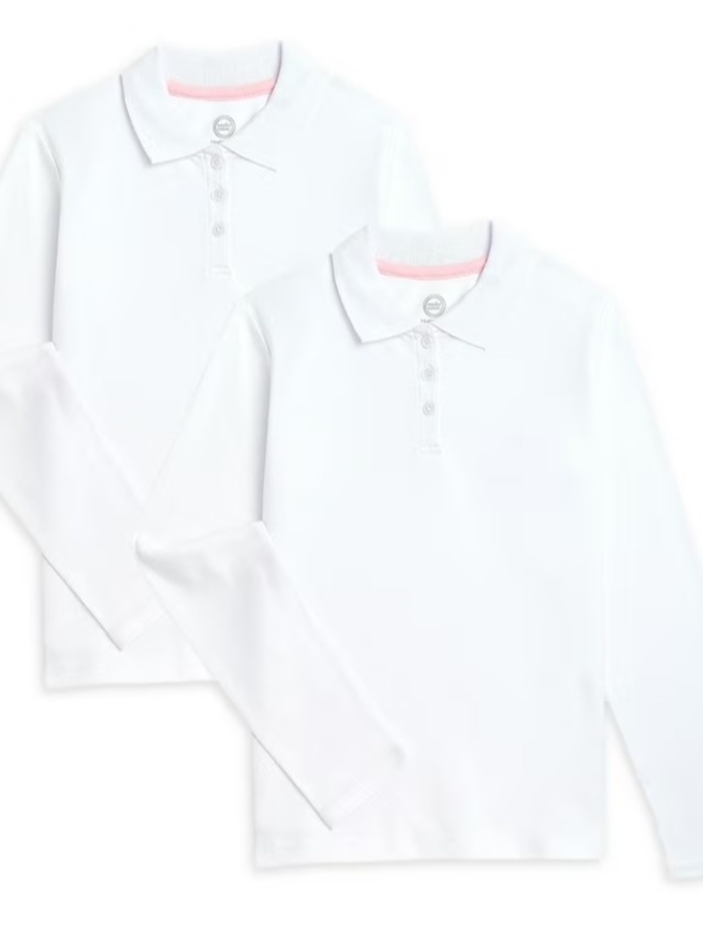 2 Pack Wonder Nation Polo Shirt Girls Size 5T White School Uniform Long Sleeve